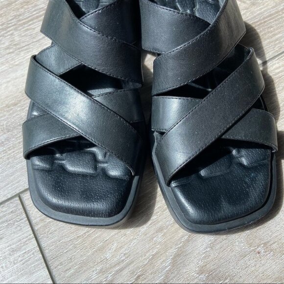 Rockport Square Toes Foam Insole Leather Slippers Sandals - Picture 3 of 14